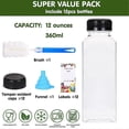thumbnail image 5 of 12Pcs 12oz Plastic Juice Bottles with Tamper Evident Caps, 5 of 5