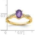 thumbnail image 2 of 14K Yellow Gold Oval Amethyst And Diamond Ringsize 7 - Jbsp, 2 of 5