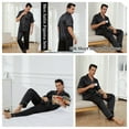 thumbnail image 4 of Mens Silk Satin Pajama Set Short Sleeve Button Down Pajama Set for Men 2 Piece Men's Satin Sleepwear Men's Long Pants Pajamas Set Mens Soft Loungewear Sets, S-XXL, 4 of 13
