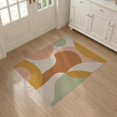 thumbnail image 2 of ODIKA 3'x5' Earthy Tones Abstract Wavy Stripes Washable Accent Rug Modern Geometric Design with Fluid Curves Pet Friendly, Non-Shedding Mat for Bedside, Nursery Room, 2 of 6