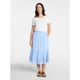 thumbnail image 3 of Time and Tru Women's Cotton Eyelet Hem Midi Skirt, Sizes XS-XXXL, 3 of 6