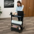 thumbnail image 4 of Stand Up Desk Store Adjustable Height Mobile Laptop Workstation with Retractable Keyboard Tray (Black Frame/Black Top, 29” Wide), 4 of 7