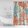 thumbnail image 4 of Ocean Coral Shower Curtains for Bathroom Waterproof Fabric Bath Curtains Decor Bath Tub Curtain Abstract Boho Gradient Coastal Polka Dots Decorative Shower Curtain Sets with 12 Hooks, 72x72 Inch, 4 of 6