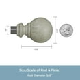 thumbnail image 3 of Kenney Pearson 48 – 68 Inch Decorative Rounded Beech Wood Ball Rod Set, 3 of 5