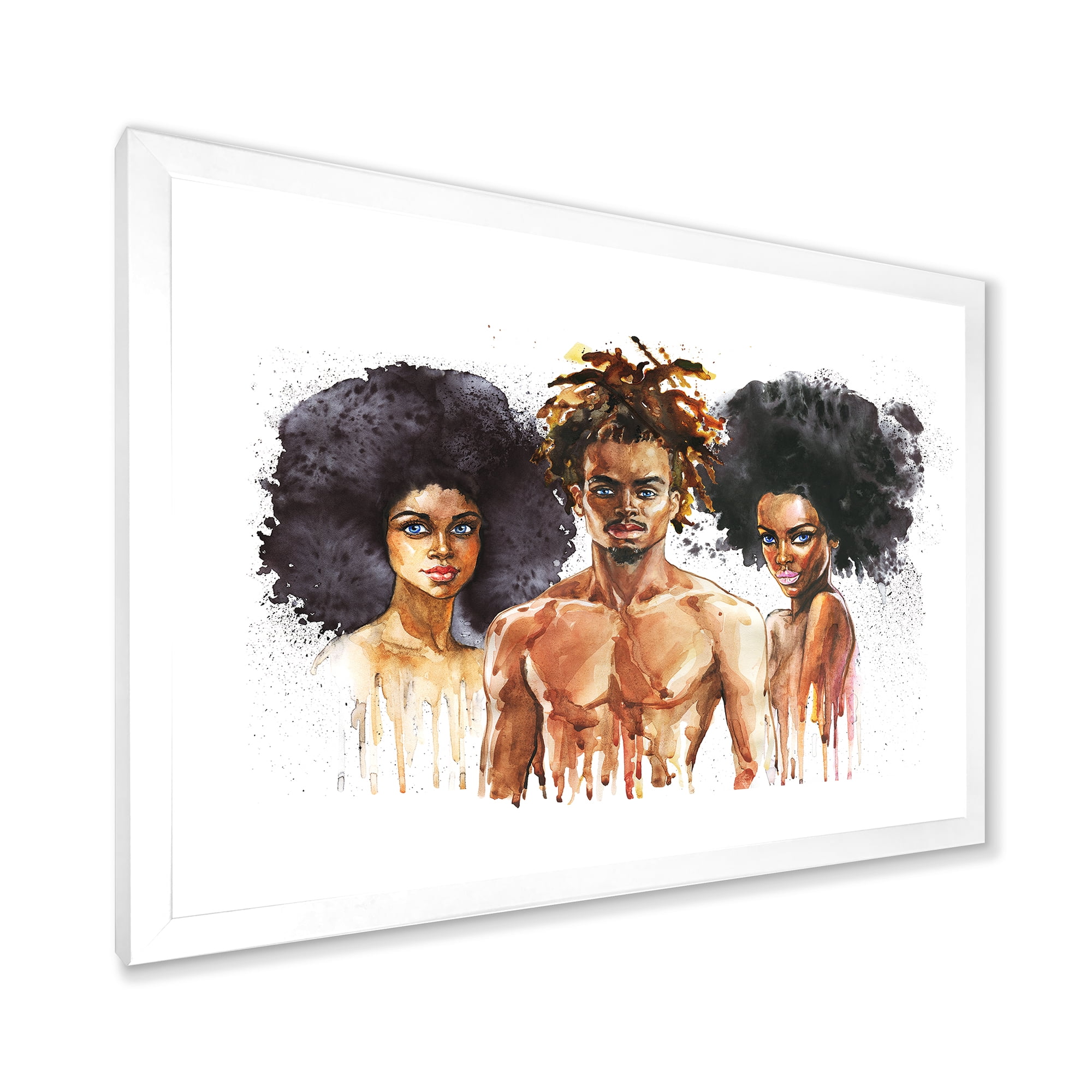 Designart 'Afro American Fashion Portraits' Glam Framed Art Print