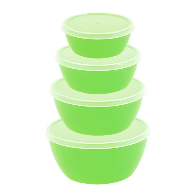 fheaev Bowl With Lid For Freshness And Cutlery Stackable 4-piece Set In The Fridge