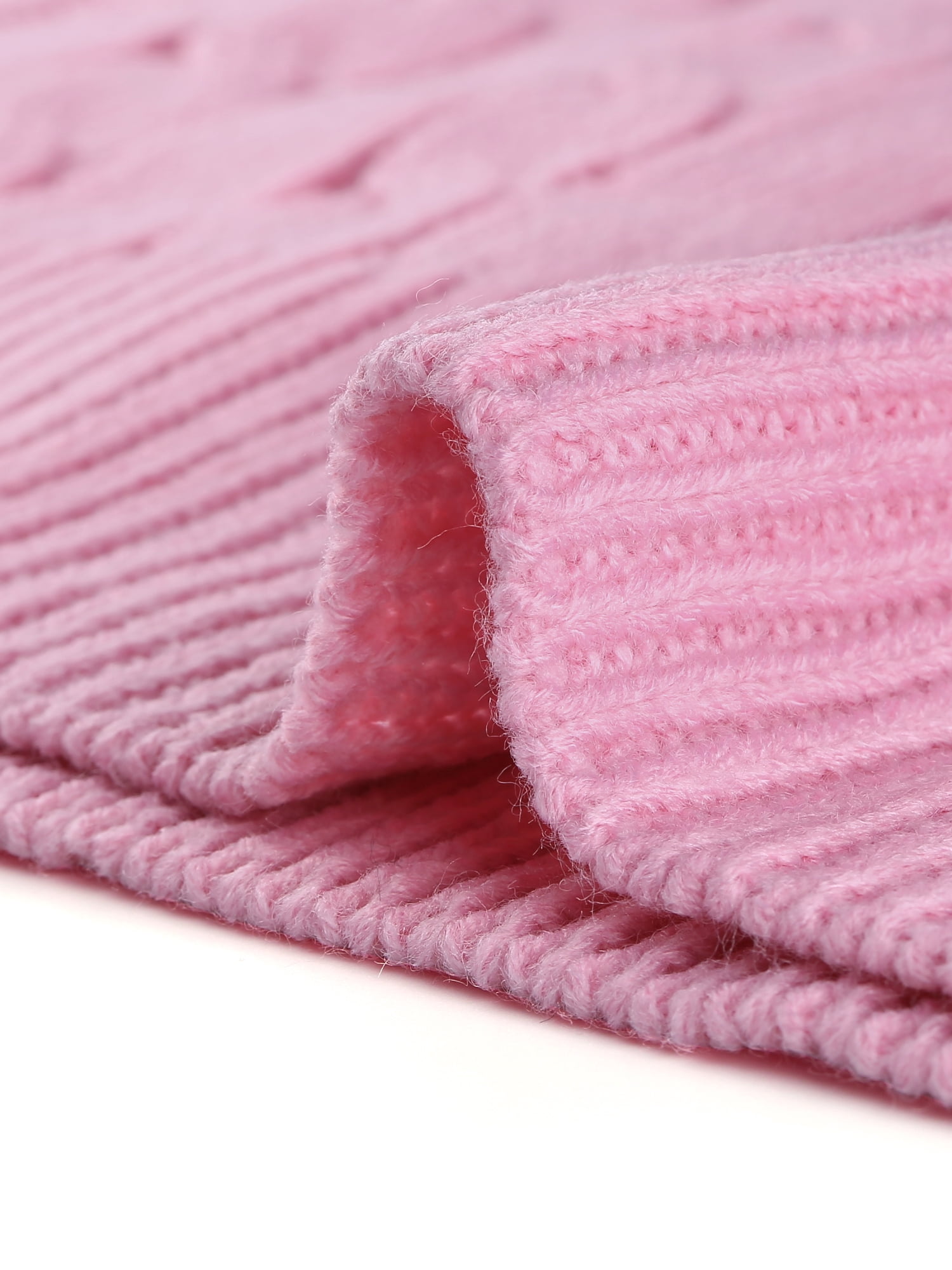 Unique Bargains Women's Plus Size V Neck Cable Knit Sweaters Tank Tops 4X Pink