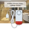 thumbnail image 4 of eccomum 433MHz Wireless Water Leakage Sensor Standalone Water Leaks Intrusion Detector Support Local Alarm Alert Water Level Overflow Alarm for Home House Alarm System, 4 of 7