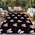 thumbnail image 2 of Valentine's Day Outdoor Rug for Patio/Deck/Porch, Non-Slip Large Area Rug 4 x 6 Ft, Pink Bows Shining Stars Modern Black Indoor Outdoor Rugs Washable Area Rugs, Reversible Camping Rug Carpet Runner, 2 of 8
