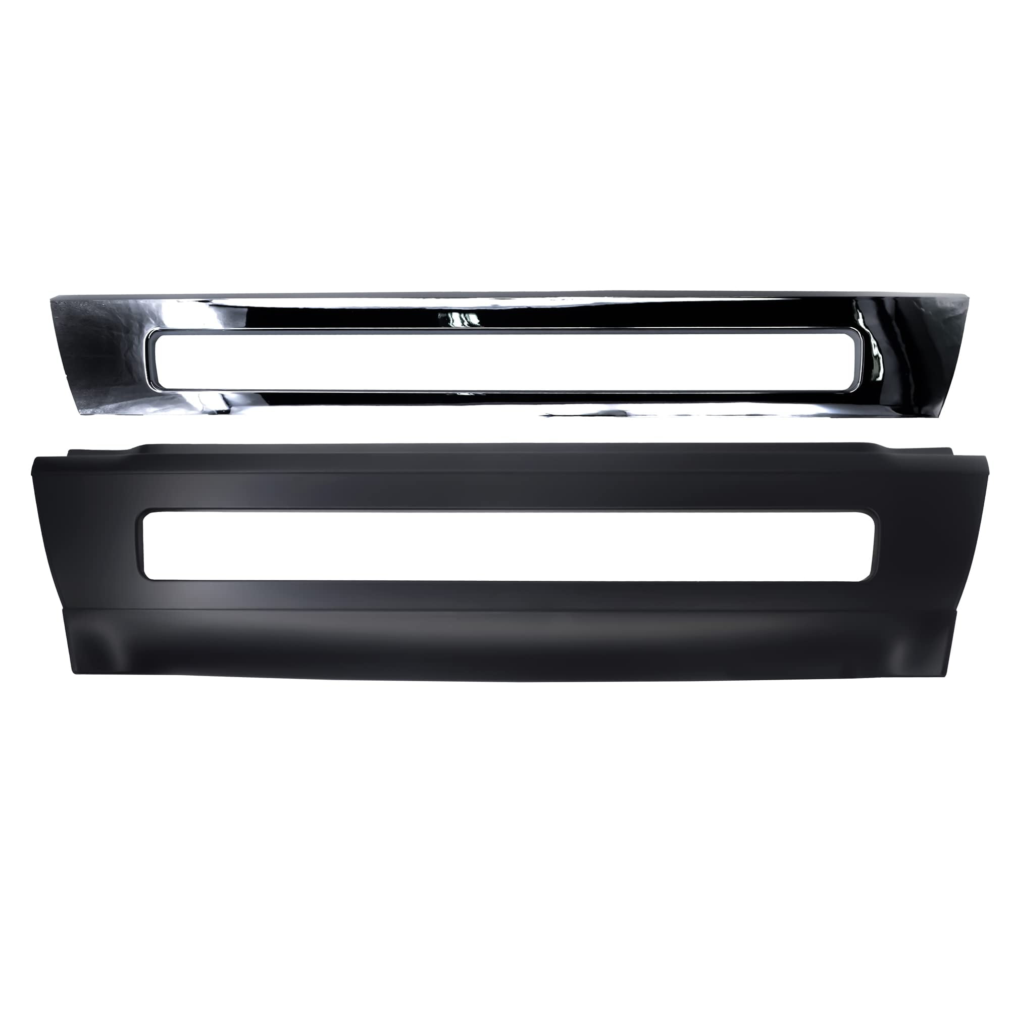TORQUE Front Center Bumper with Chrome Trim Replacement for 2004-2016 Volvo VNL 300 430 630 670 730 780 Series Semi Trucks (TR004)