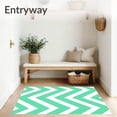 thumbnail image 3 of ODIKA 5'x7' Machine Washable Non-Slip Area Rug, Cane Stripe Merry Christmas Themed High Traffic Rug with Pad, Mint Green, 613256, 3 of 8