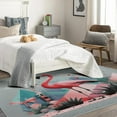 thumbnail image 4 of Pink Flamingo Rug, Modern Area Rug 3x5, Geometric Carpet, Entryway Rugs Bedroom, Fluffy Machine Washable Non-Slip Low-Pile Non-Shedding Rug for Kitchen, Indoor Outdoor Entrance Rugs Km&-321, 4 of 7