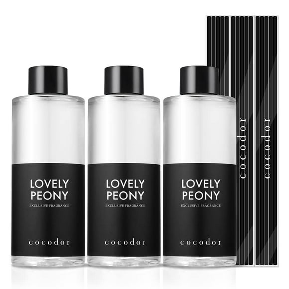 COCODOR Reed Diffuser Oil Refill/Lovely Peony/6.7oz(200ml)/3 Pack/Aroma Therapy, Home Fragrance, Scented Oils, Oils for Reed Diffuser