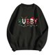 thumbnail image 3 of MHFRRA Sudadera Holgada de Manga Larga con Cuello Redondo y Estampado Informal para Hombre y Mujer Negro, 3 of 3