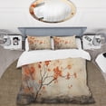 thumbnail image 2 of Designart "Glowing Embers Maple Trees wall art I" Floral Bedding Covert Set - Tree Maple Peach Traditional Bed Set With 2 Shams, 2 of 6