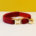 thumbnail image 3 of Collar de terciopelo para gato, personalizado, con etiqueta de identificación, collar para gatito, cascabel, pajarita, collar pequeño personalizado, 3 of 5