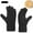 Black, variant on Women’s Solid Cable Knit Full Finger Winter Gloves, Soft Lined Wind Block Accessory For Cold Morning Walks Dark Gray