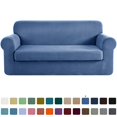 thumbnail image 1 of CHUN YI Housse de Canapé Extensible 2 Pcs à Carreaux avec Coussin, 1 of 6