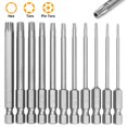 thumbnail image 4 of 11Pcs Torx Screwdriver Bit Set 1/4 Inch Hex Shank Tough Torx Star Hex Security Bit Set Professional Magnetic Star S2 Steel Screwdriver Set Bits T6-T40 for Car Vehicle Driver Use, 4 of 8