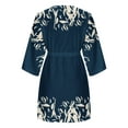 thumbnail image 5 of symoid Maxi Dress for Women- Summer Casual Button Front Printed V-Neck Loose Half Sleeve Drawstring Dresses Navy XL, 5 of 5
