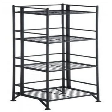 FlipShelf-Folding Metal Shelf-No Assembly-Bookcase-Style (3 shelves ...