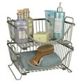 thumbnail image 2 of Spectrum Diversified Ashley Steel Stackable Wire Basket with Raised Feet and Looped Handles, Modular Stacking Bin System for Kitchen Countertop and Desk Organization, Medium, Bronze, 2 of 2