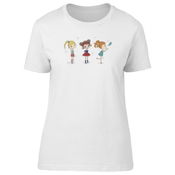 Three Cute Girls With Costumes T-Shirt Women -Image by Shutterstock, Female x-Large
