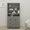thumbnail image 1 of vidaXL Highboard HAMAR Solid Wood Pine Light Grey, 1 of 5