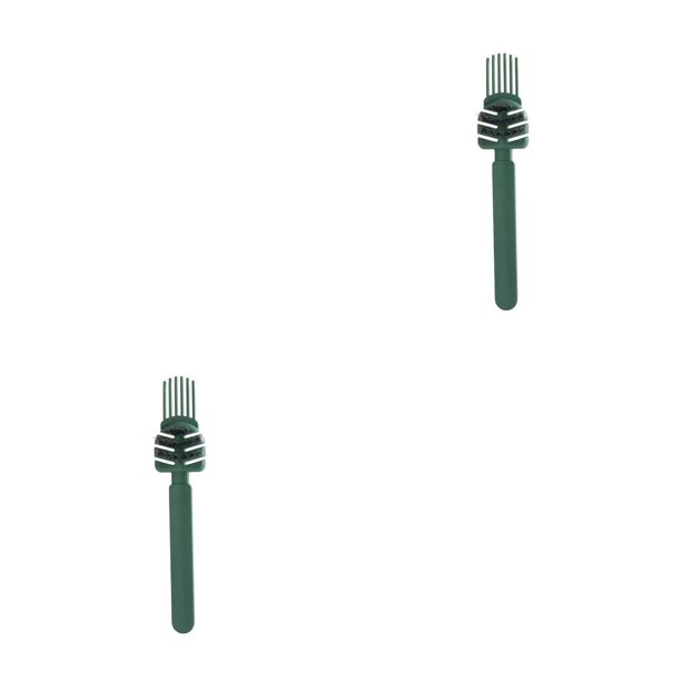 Guardurnaity Peluquería doméstica Cepillo de peluquería Peine Grasa PP Herramienta de limpieza de plástico Cepillos Accesorio de mantenimiento Verde 2Conjunto