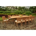 thumbnail image 5 of Teak Dining Set: 12 Seater 13 Pc: 117" Double Extensions Rectangle Dining Table, 10 Armless & 2 Arbor Stacking Arm/Captain Chairs Outdoor Patio Grade-A Teak Wood WholesaleTeak #WMDSAB40, 5 of 5