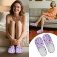 thumbnail image 5 of Chririnla Purple Butterflies Women's Anti Skid Slippers Non Slip Rubber Sole Soft Plush Fuzzy Indoor Outdoor House Shoes Warm Cozy Comfy Comfortable Sole, 5 of 7