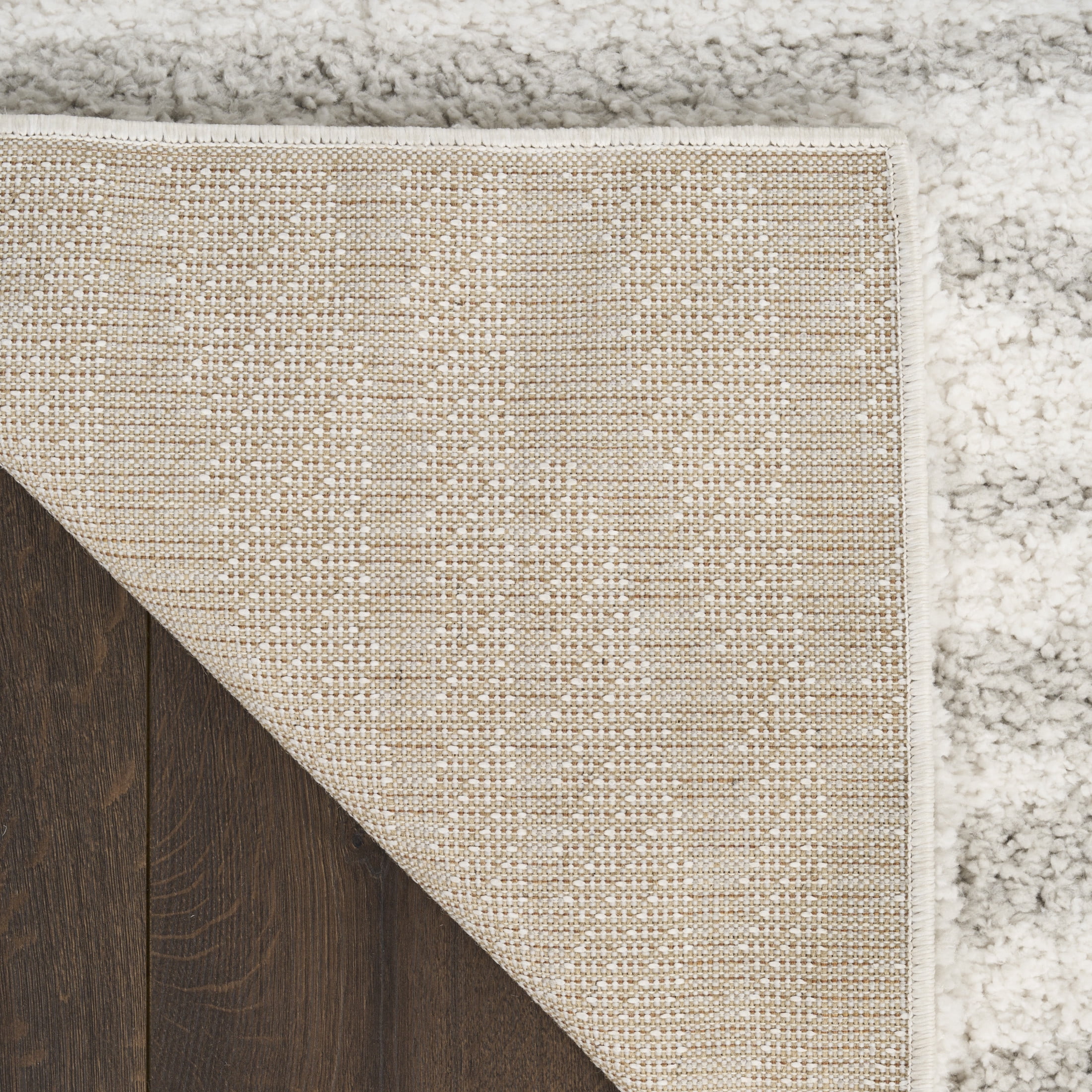 Nourison Modern Shag 5'3" x 7' Ivory Grey Modern Indoor Rug