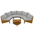 thumbnail image 4 of Half Moon Design Wood Outdoor Furniture Set 6 - Person Patio Metal Conversation Sets Patio Sectional Sofa Set with Cushions and A Coffee Table(Gray), 4 of 9