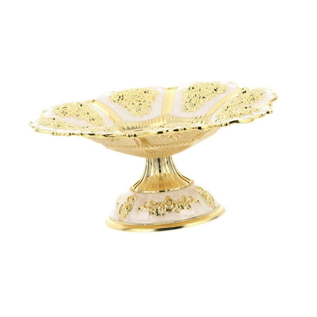 Cuenco de pedestal decorativo con relieve dorado, frutero, plato para servir aperitivos, bandeja de frutas para mesa de café, cafetería, bar, karaoke,