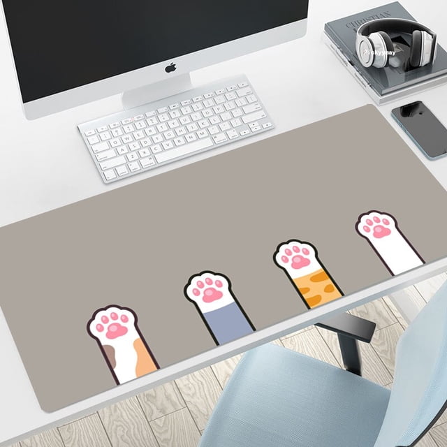 Alfombrilla de ratón Kawaii Cat para Gamer, alfombrilla grande XXL para ratón, teclado grande, alfombrilla de escritorio para ordenador portátil LIUWENJING unisex