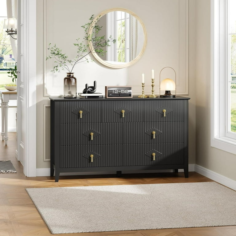 fluted black dresser Meridian Furniture Fluted Black Dresser