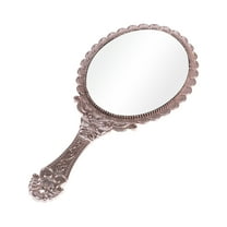 Hand Mirror with Handle Embossed Handheld Mirror Single-Sided Hand Mirror 9.8" L x 4.5" W Rose Gold Tone
