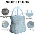 thumbnail image 3 of Blue Christmas Tree Pattern Drawstring Lunch Bag Women - Drawstring Lunch Bag Insulated for Work Office - Stain-Resistant Large Lunchbags for Women with Multi-Pockets, 3 of 6