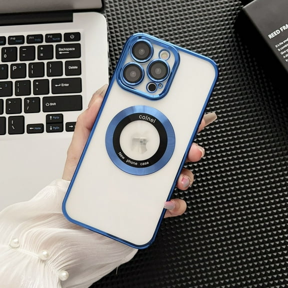 For Apple iPhone 15 Pro Plating TPU Magsafe Magnetic Clear Shockproof Case Cover