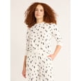thumbnail image 4 of Joyspun Women’s Hacci Knit Tree Print Sleep Top with Long Sleeves, Sizes XS-3X, 4 of 6