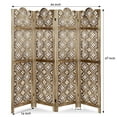 thumbnail image 2 of Fionafurn 4 Panel Carved Room Divider,Wooden Screen Folding Decorative Portable Privacy Partition,Brown, 2 of 8