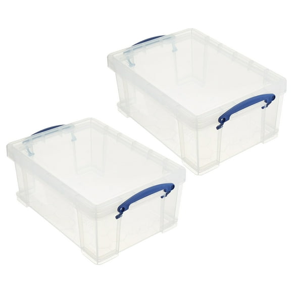 Really Useful Box 9L Storage Container with Lid & Clip Lock Handle (2 Pack)