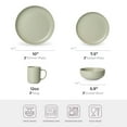 thumbnail image 3 of 12-Piece Matte Green Dinnerware Set,Stoneware Dinnerware for 3, Microwave & Dishwasher Safe, Stackable Design for Kitchen and Dining - Plates,Bowls and Mugs, 3 of 11