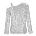 thumbnail image 4 of Womens Sparkle Top 2026 Spring Fashionable Long Sleeve Off Shouder Strappy Sequin T Shirts Going out Tops Rave Outfits, 4 of 4