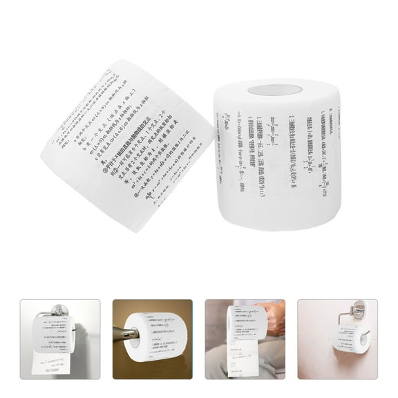 Raindrops Funny Novelty Toilet Paper with Mathematical Formula Printing for Cleaning Assorted Color 2 Rolls