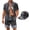 Black White Spider, variant on Sugar Skull Floral Men’s 2Piece Sets Short Sleeve Button Down Shirts Summer Beach Shorts Gothic Streetwear with Matching Baseball Hat Tracksuit