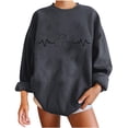 thumbnail image 1 of Cameland Chandails en Molleton Oversize Automne Hiver pour Femmes Manches Longues Col Rond Décontracté Imprimé Pull Tops Chemises, 1 of 3