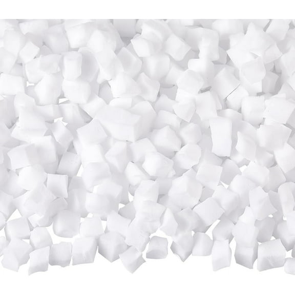 500Pcs Box Filler Foam Small Square Foam Blocks White 0.43 Inch Jelly Cube Block Mini Bead Craft Filling Accessories for Art Vase Filler Bean Bag Craft DIY Wedding Holiday Party Decoration for DIY