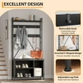 thumbnail image 3 of Kojooin Hall Tree with Bench and Coat Rack, 36.41" Entryway Shoe Bench with 17 Hooks, Drawers and Top Shelf, 5-in-1 Freestanding Storage Organizer for Entryway, Mudroom, 3 of 7