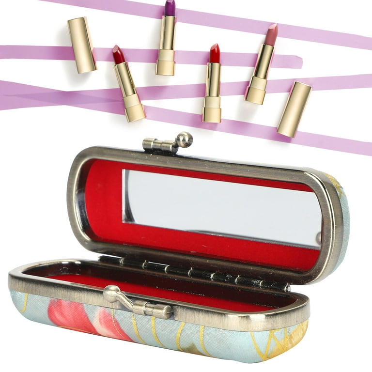  Yinhing Lipstick Holder Case, Lipstick Case Holder with Mirror  Mini Lipstick Cosmetic Storage Box Lip Gloss Purse,Vintage Lipstick Case  Floral Ladies Lipstick Jewelry Organizer Bag : Beauty & Personal Care